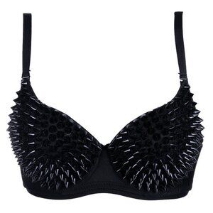 FASHION Metallic Spike Punk Goth Bra Clubwear - Black